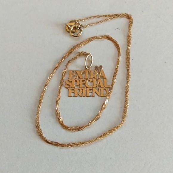 14k yellow gold extra special friend necklace